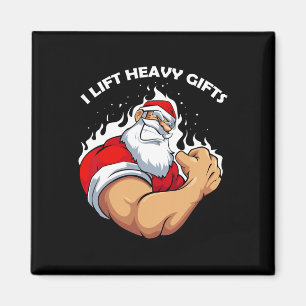 I Lift Heavy S Christmas Cool Santa Bodybuilding W Magnet