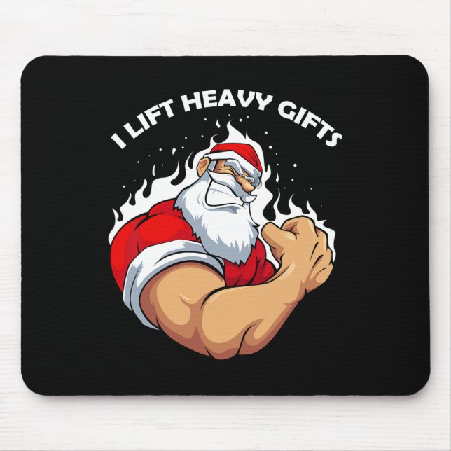 I Lift Heavy S Christmas Cool Santa Bodybuilding W Mouse Mat (Front)