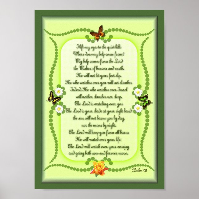 I lift my eyes to the quiet hills poster (Front)