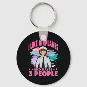 I Like Aeroplanes And Maybe 3 People  Key Ring