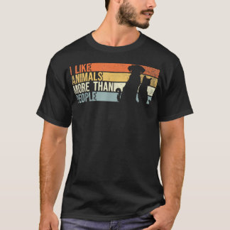 I Like Animals More Than People Funny Dog And Cat T-Shirt