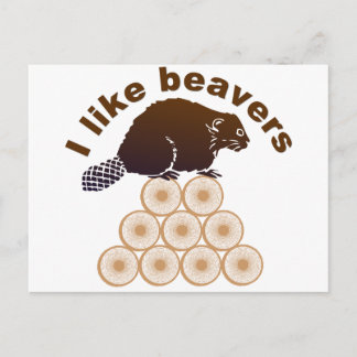 i like beavers postcard