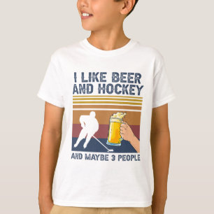 I Like Beer And Hockey And Maybe 3 People Funny Gi T-Shirt