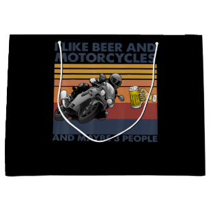I Like Beer And Motorcycles - Motorcycles Gift Large Gift Bag
