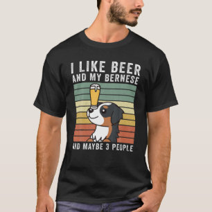 I Like Beer And My Bernese Mountain Retro Vintage T-Shirt