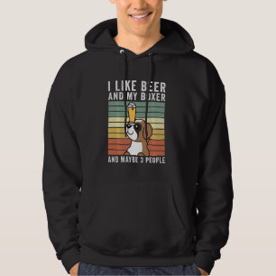 I Like Beer And My Boxer Retro Vintage Dog Hoodie