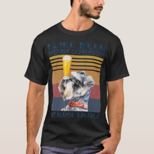I Like Beer and My Schnauzer Dog Funny Vintage Dri T-Shirt