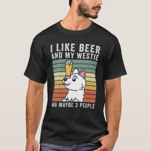 I Like Beer And My Westie Retro Vintage Dog T-Shirt