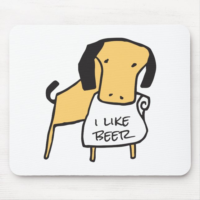 I like beer, funny design mouse mat (Front)