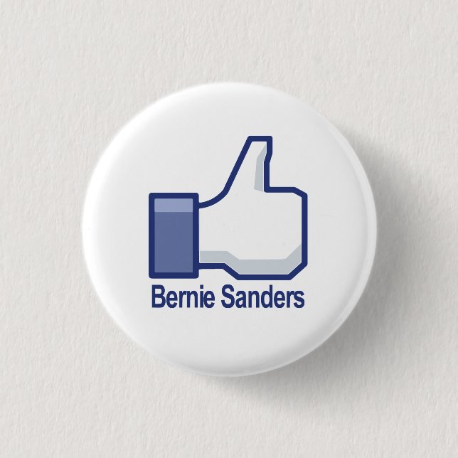 I Like Bernie Sanders Thumbs up 3 Cm Round Badge (Front)
