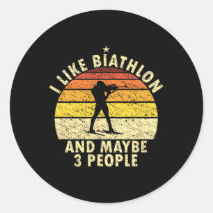 I Like Biathlon Funny Biathlonist Wintersport Cros Classic Round Sticker