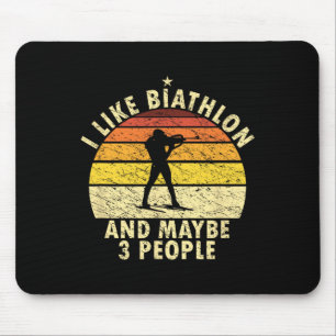 I Like Biathlon Funny Biathlonist Wintersport Cros Mouse Mat