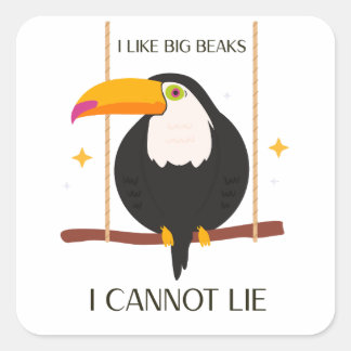 I like big beaks I cannot lie Toucan Square Sticker