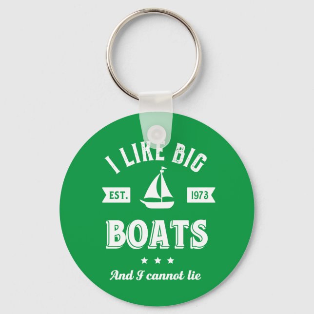 I Like Big Boat I Cannot Lie Funny Sailing Fishing Key Ring (Front)