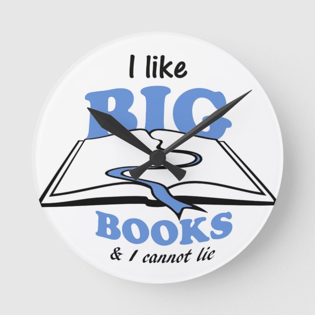 I like Big Books Round Clock (Front)