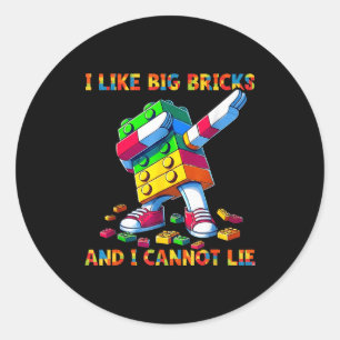 I Like Big Bricks &amp; I Can't Lie Funny Master B Classic Round Sticker