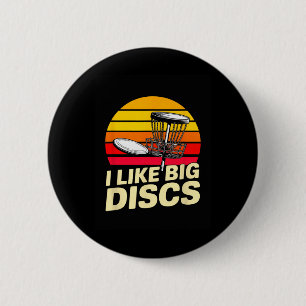 I Like Big Discs Funny Retro Disc Golf Player 6 Cm Round Badge