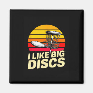 I Like Big Discs Funny Retro Disc Golf Player Magnet