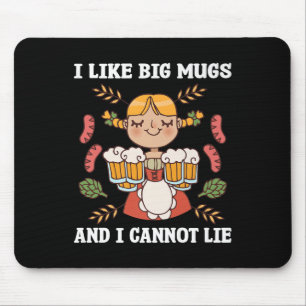 I Like Big Mugs Funny Bavarian Munich Beer Girl Pr Mouse Mat