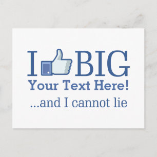 I Like Big Personalised Your Text Easily Postcard