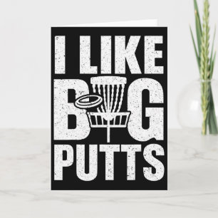 I Like Big Putts Funny Disc Golf Vintage Design  Card