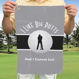 I Like Big Putts Golf Funny Sports Humour Grey Golf Towel