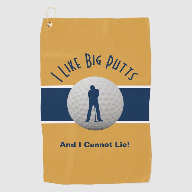 I Like Big Putts Golf Humour Fun Golf Towel (Front)
