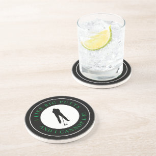 I Like Big Putts Sports Golfer Modern Black Green Coaster