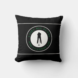 I Like Big Putts Sports Golfer Modern Black Green Cushion