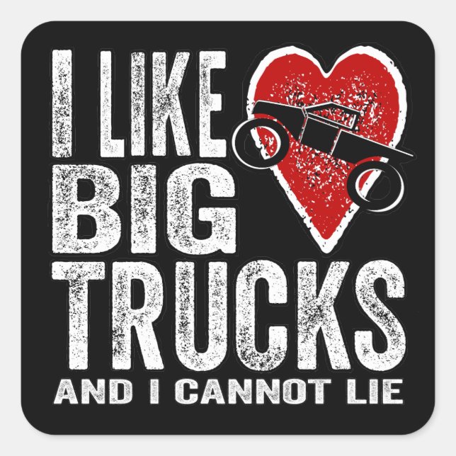 I Like BIG Trucks Square Sticker (Front)
