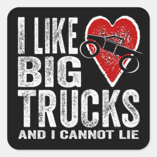 I Like BIG Trucks Square Sticker