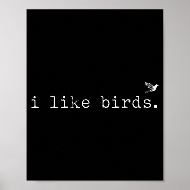 I Like Birds Funny Minimalist Birdwatching Introve Poster (Front)