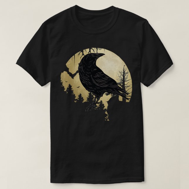 I like Birds Viking Crow Blackbird Raven Silhouett T-Shirt (Design Front)
