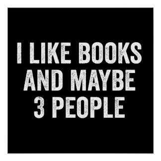 I Like Books And Maybe 3 People Poster