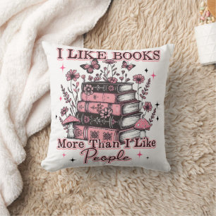 I Like Books More Than.... Cushion
