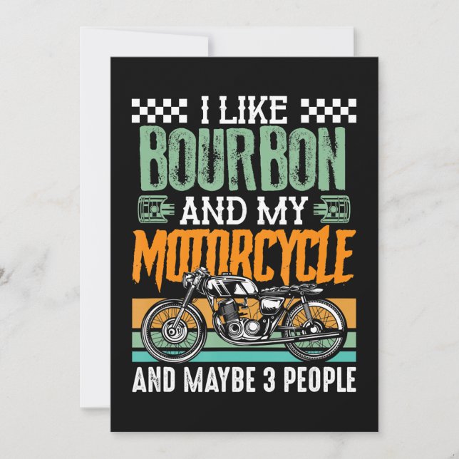 I Like Bourbon And My Motorcycle And Maybe Holiday Card (Front)