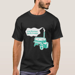 I Like Bourbon And My Smoker Funny Bbq Whiskey Gif T-Shirt
