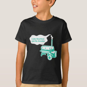I Like Bourbon And My Smoker Funny Bbq Whiskey Gif T-Shirt
