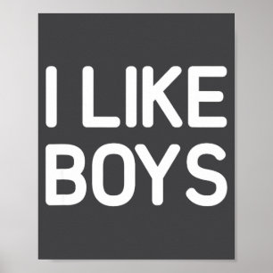 I Like Boys Funny Jokes Sarcastic Poster