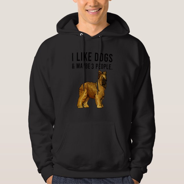 I Like Briard Dogs And Maybe 3 People Hoodie (Front)