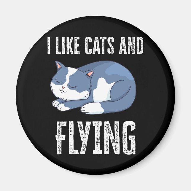 I like Cats and Flying Gift Magnet (Front)