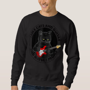 I Like Cats And Guitar And Maybe 3 People Parent's Sweatshirt