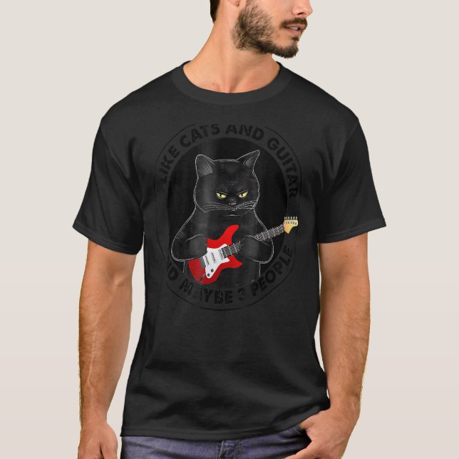 I Like Cats And Guitar And Maybe 3 People Parent's T-Shirt (Front)