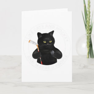 I Like Cats And Hockey And Maybe 3 People Funny Bl Card