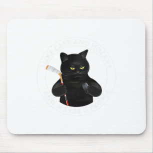 I Like Cats And Hockey And Maybe 3 People Funny Bl Mouse Mat