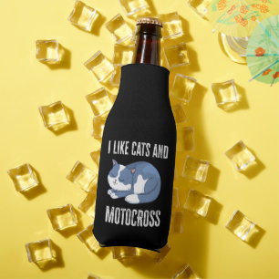 I like Cats and Motocross Gift Bottle Cooler