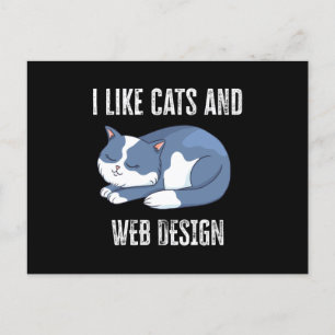 I like Cats and Web Design Gift Postcard