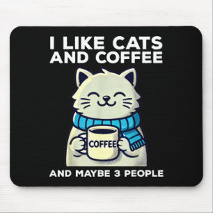 I like cats coffee maybe 3 people funny cat retro mouse mat
