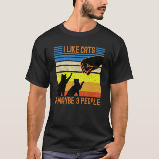 I Like Cats Fist Bump for Cat Mum Dad Kids T-Shirt