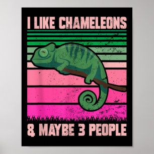 I Like Chameleons Maybe 3 People Funny Quote Lizar Poster
